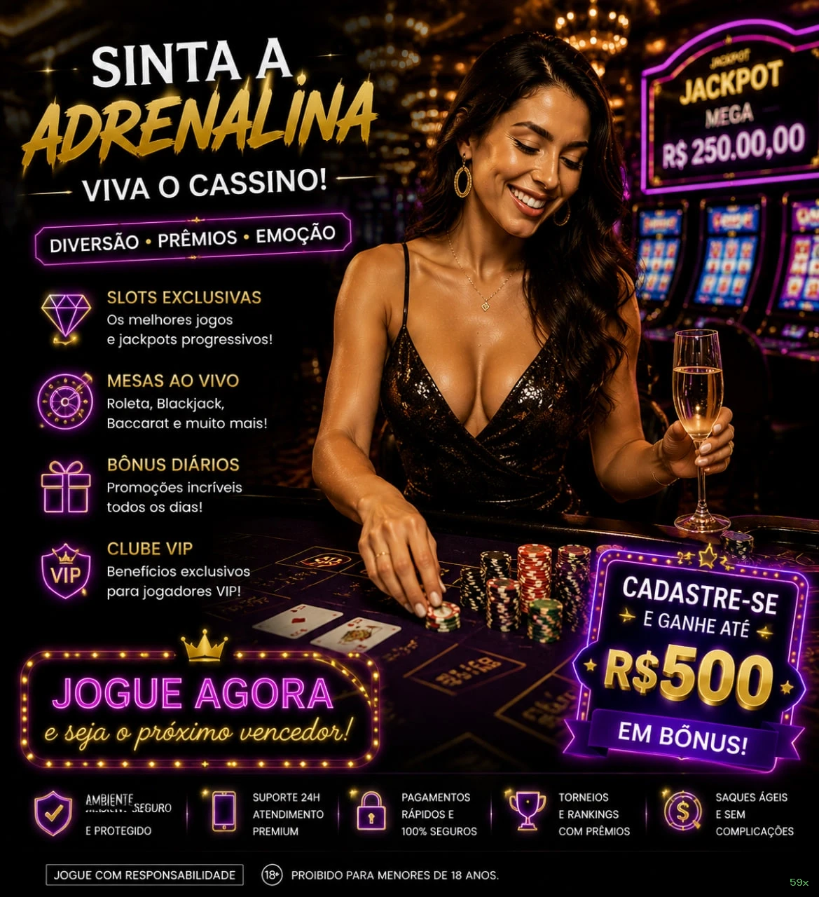 Plataforma completa da 59x com todos os jogos